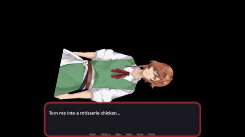 GIF showcasing a sprite on screen rotating similar to a rotisserie chicken.