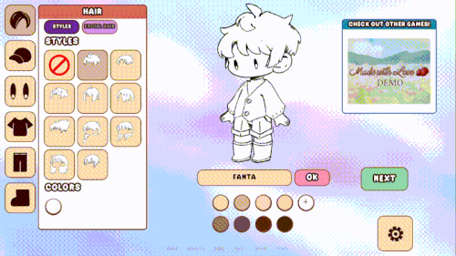 GIF showcasing the dress-up and custom color wheel mechanic.