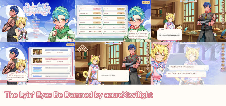 UI Showcase for the visual novel: The Lyin' Eyes Be Damned